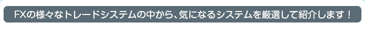 FXの様々なトレードシステムの中から、気になるシステムを厳選して紹介します！
