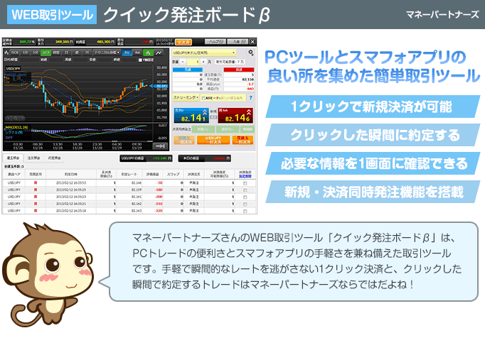 クイック発注ボードβ- PCツールとスマフォアプリの良い所を集めた簡単取引ツール