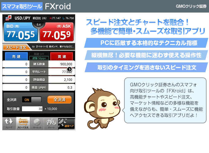 FXroid - スピード注文とチャートを融合！多機能で簡単・スムーズな取引アプリ